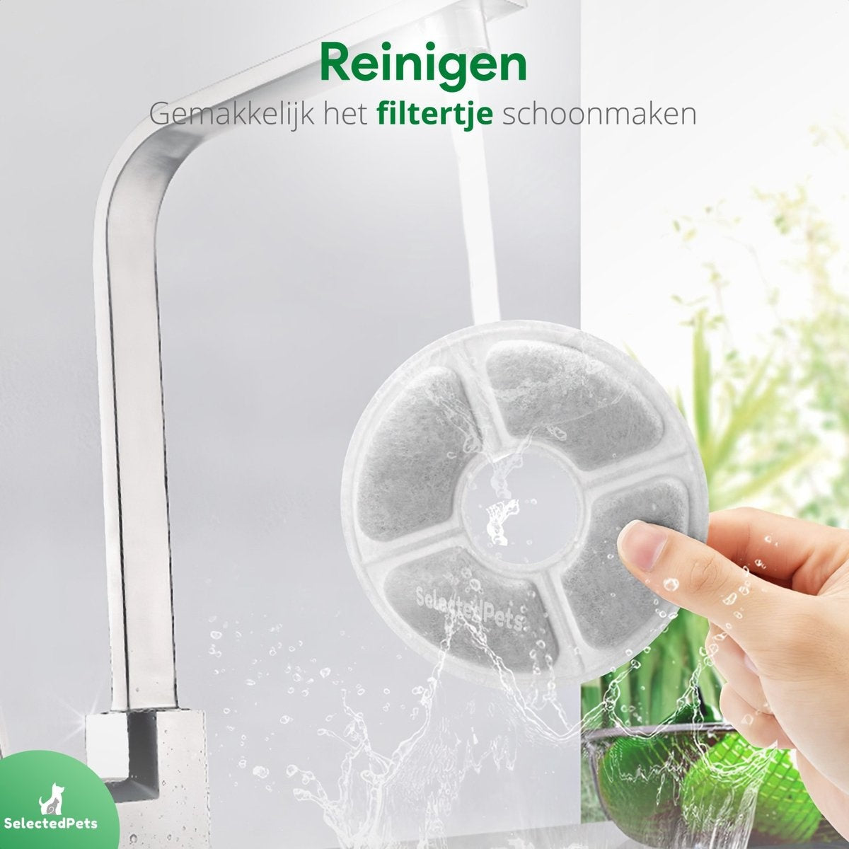 Drinkfontein kat en hond - Zwart - 1.8L - Met filter