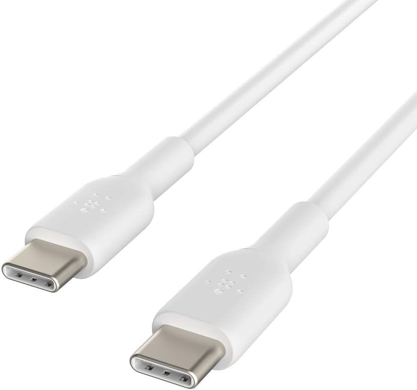 Belkin BoostCharge 2-pack 2 m USB-C/USB-C-kabels, snellaadkabel voor iPhone 16, Samsung Galaxy S24, Pixel, iPad, Nintendo Switch – Wit