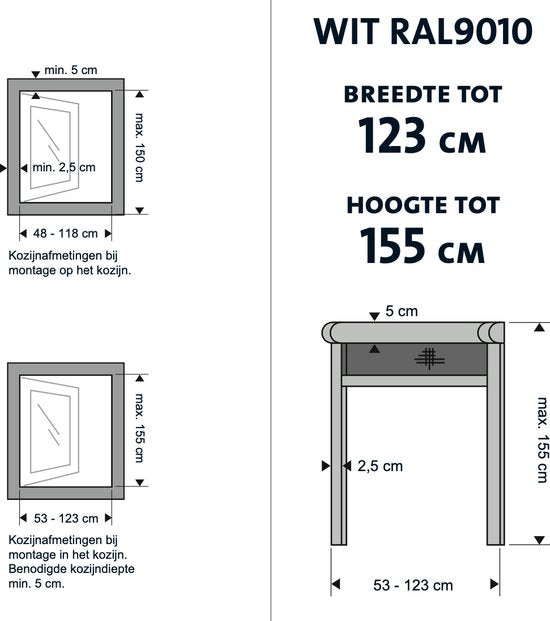 Bruynzeel Rolhor raam s700 123x155 wit