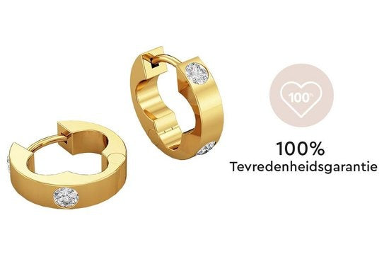 Yolora Dames Oorbellen met Kalpa Camaka Kristallen - Goudkleurig - 18K Geelgoud Verguld - Vrouwen Oorringen Goud - Sieraden - Luxe Giftbox - Geschenkdoos - Cadeau doos - Exclusieve Geschenkverpakking - Mooie Cadeauverpakking