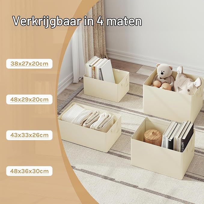 Woltu Opvouwbare Opbergboxen Set van 3 - 33 x 33 x 31 cm - Opbergmanden voor Kast, Plank en Vakkenkast