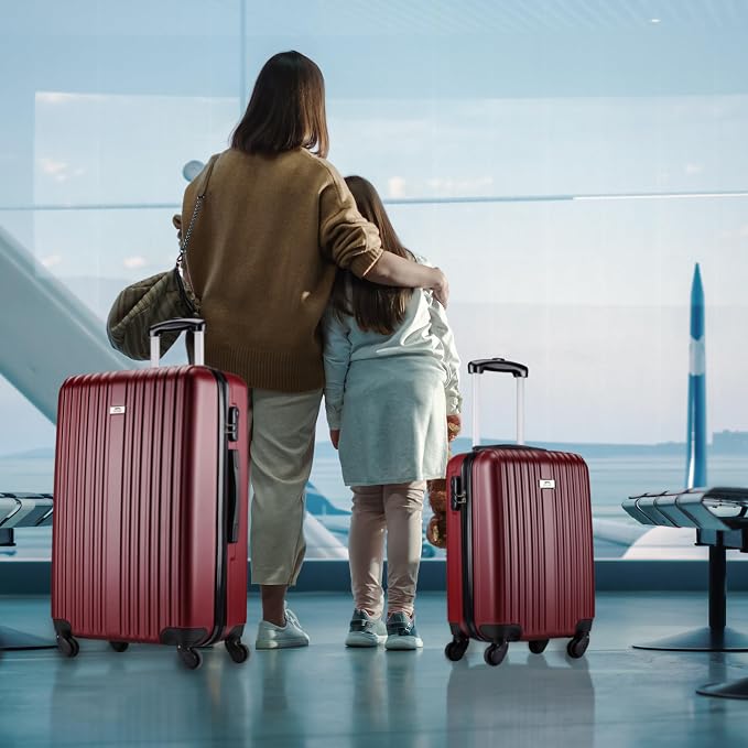 Slazenger Kofferset 2-delig - Rood - Hardcase ABS - 71 & 26 Liter - Cijferslot - 360° Zwenkwielen