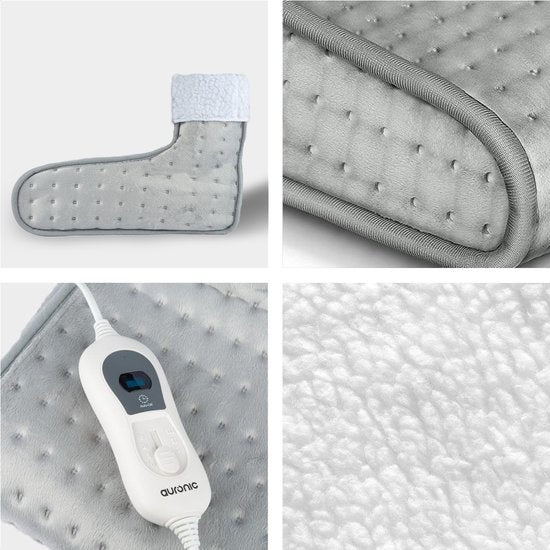 Auronic Elektrische Voetenwarmer - met Timer en Overhittingsbeveiliging - 100W - Grijs