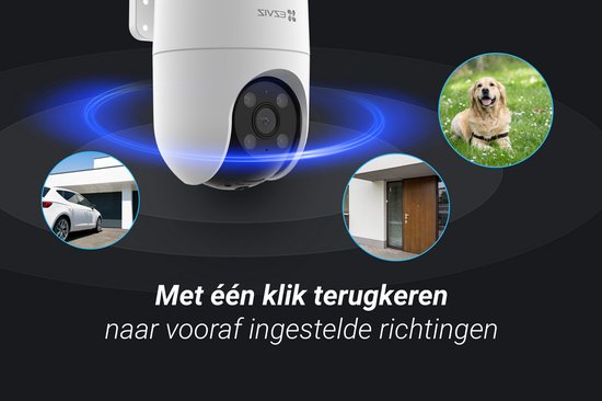 EZVIZ H8c Pro 3K – WiFi Beveiligingscamera Buiten – PTZ 360° Zicht - AI Persoons- & Voertuigdetectie - Kleuren Nachtzicht & Sirene – Tweerichtingsaudio