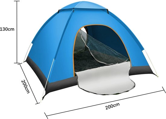 VDD - pop up tent - popup tent - pop up tent 2 persoons - tent - pop up tent 3 persoons - pop up tent waterdicht - 200x200x130 - 2 tot 3 personen - blauw