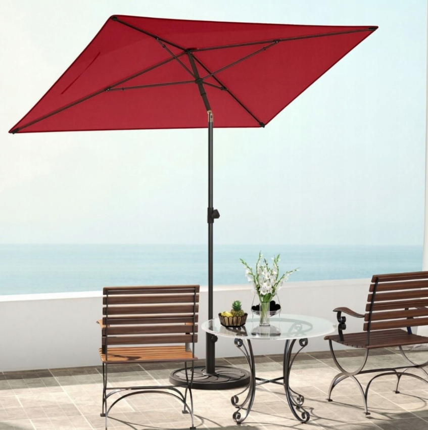Coast Rechthoekige Balkonparasol met Kantelfunctie - Rood - 245 x 140 x 213 cm
