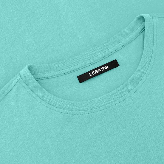 LEBASQ - The Baker - T shirt - Met Korte mouw - Lagoon - M - biologisch katoen - 3D print op borst