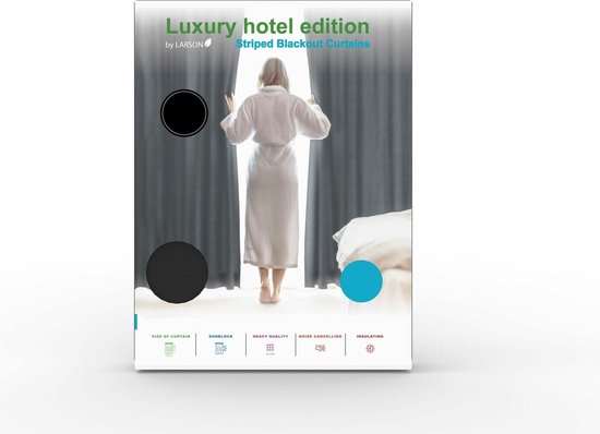 Larson Blackout Gordijn - Geweven - Haken - 150 x 250 cm