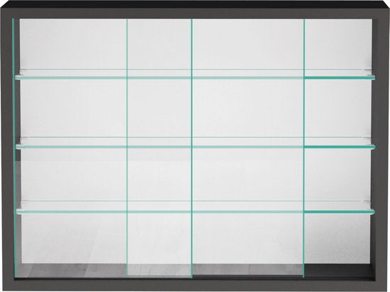 VVD Vitrinekastje staande hangende wandvitrine - schuifdeuren - 50 x 40 x 13 cm