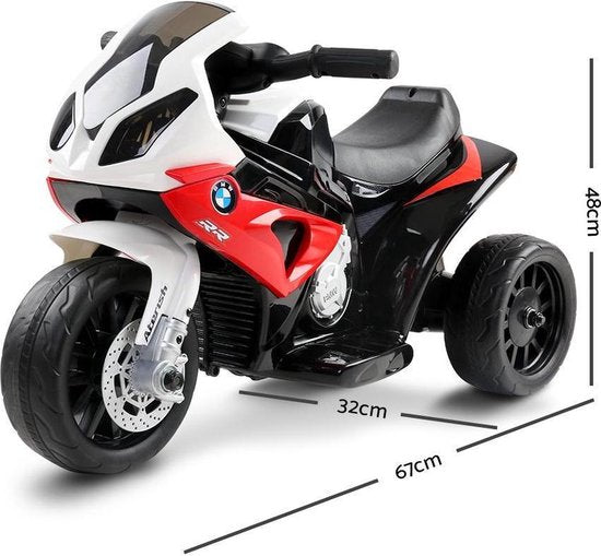 Coast Elektro Kindermotor met 3 Wielen - BMW Design - Oplaadbare 6V Batterij - 37 x 66 x 44,5 cm - Rood/Zwart/Wit