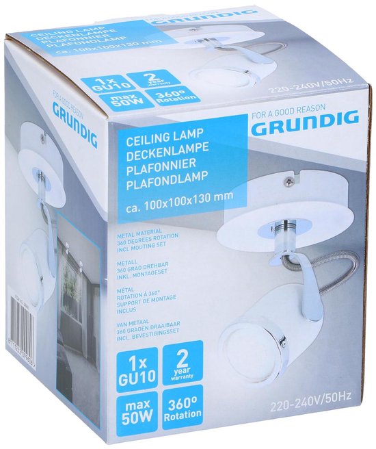 Grundig spot - wit - 360° draaibaar