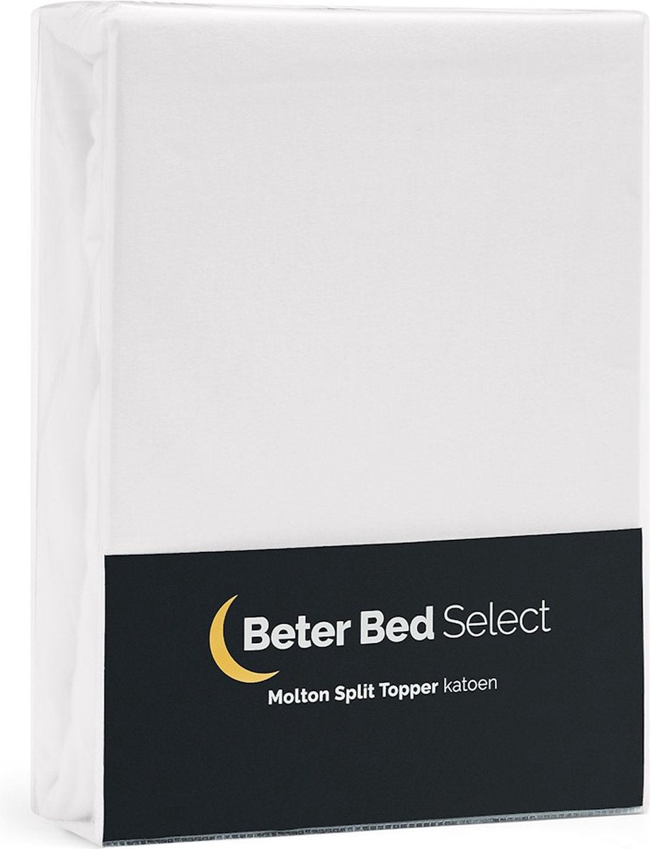 Beter Bed Select Molton Splittopper 180 x 200 cm - Wit - Matrasbeschermer voor Splittopmatras tot 10 cm