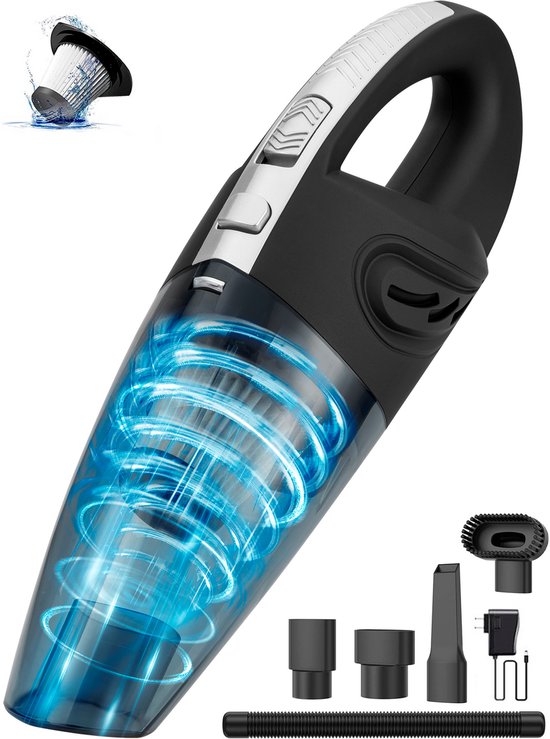 Turbo-7 Kruimelzuiger Snoerloos - Handstofzuiger - Zwart / Grijs - Incl. opzetstukken