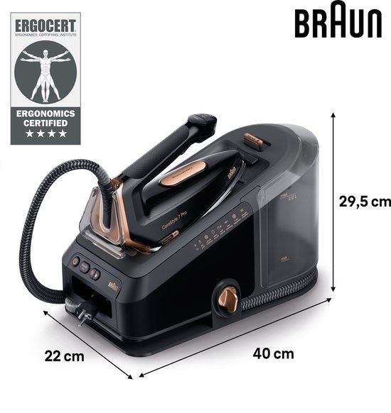 Braun CareStyle 7 Pro IS7286BK - Stoomgenerator - Automatische Instellingen - Halveert Strijktijd - Zwart