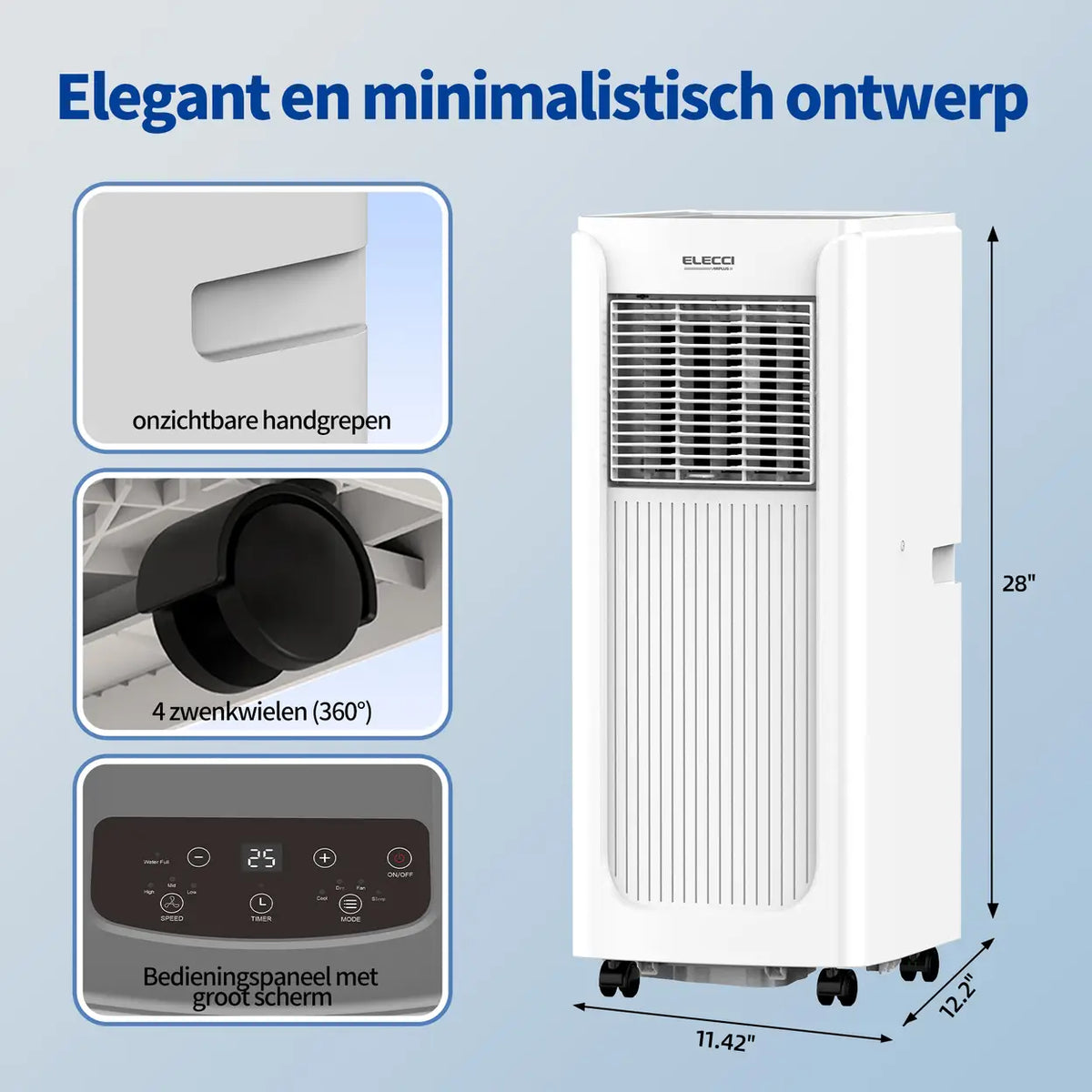 ELECCI Mobiele Airco - 6000 BTU - 4-in-1 - Energieklasse A