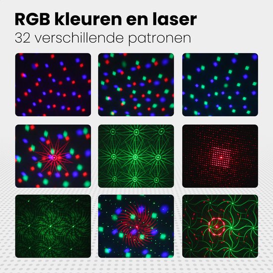 Auronic LED Discolamp - Party laser - Kinderen - Feestverlichting - Disco licht - Afstandsbediening en Muziekgestuurd - 3 Meter Kabel