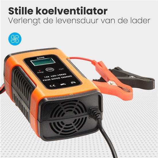 Auronic Acculader - Druppellader - voor Auto en Motor - 12V - tot 100Ah - Oranje