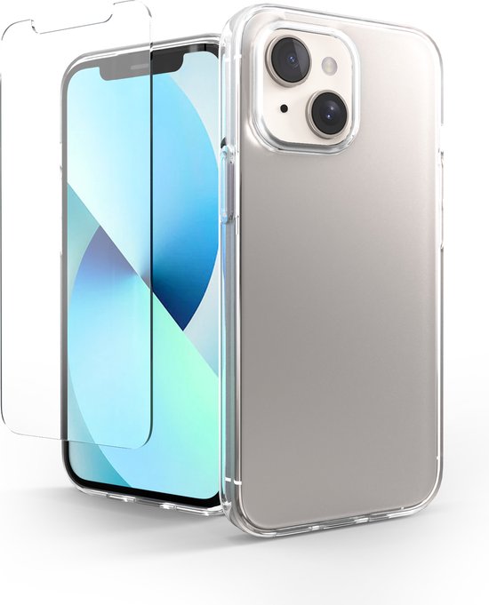 Telefoonhoesje Doorzichtig Geschikt voor Iphone 13 Hoesje Transparant En Screenprotector Beschermglas