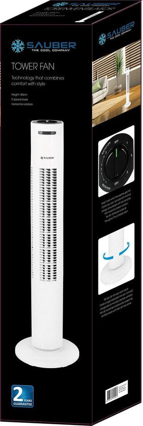 Sauber TFN-123627 Torenventilator 80 cm Wit