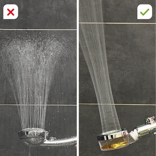 Telsell Aquadon EcoTornado - waterbesparende douchekop 2 Stuck Goud - Waterbesparende & drukverhogende douchekop - 360° draaibare handdouche - douchekop met antikalkfunctie - beschermt huid & haar
