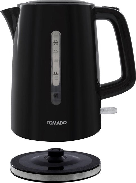 Tomado TWK1701B Waterkoker - 1.7L - Aluminium - BPA vrij - 2200W - 15x22x22.50 cm - Zwart