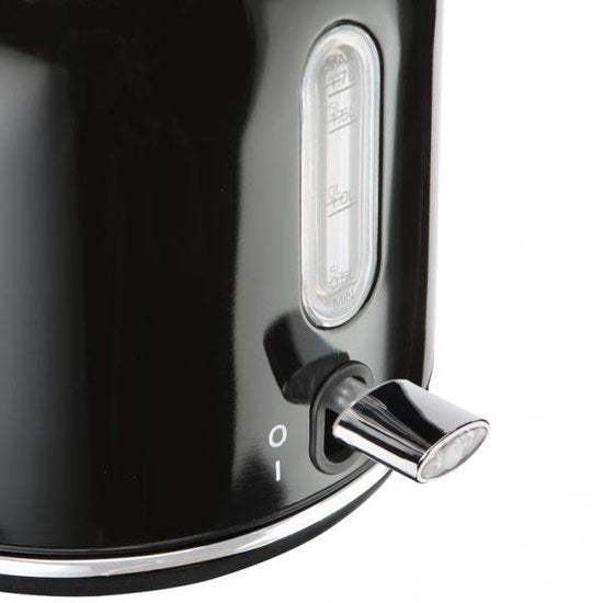 Retro Waterkoker - 1.7L - RVS - BPA vrij - 2200W - 23x18x29.50 cm - Zwart