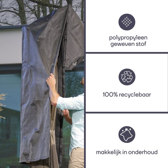 Perel Buitenhoes voor zweefparasol tot Ø 3.5 m, grijs, 260 cm x 86 cm
