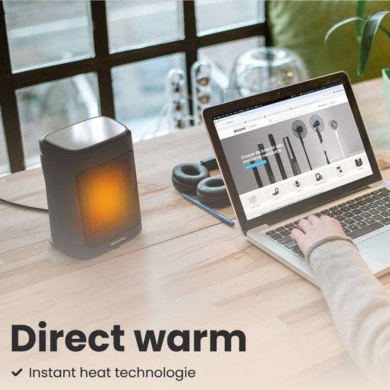 Auronic Ventilatorkachel Digitaal - Keramische Kachel - Draagbaar - 2000W Heater - Zwart