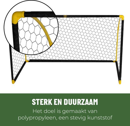 Umbro Voetbaldoel - Voetbal Goal 180 x 91 x 120 cm - Voetbalgoal Groot - Buitenspeelgoed voor Kinderen en Volwassenen - Opvouwbaar en Snelle Montage - Voetbal Training Doel - Zwart/ Geel