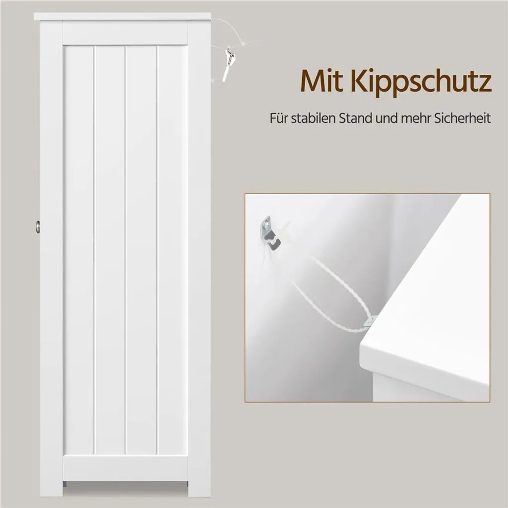 Yaheetech Badkamerkast - 56x30x82 cm - Opberging - Laden - Verstelbaar - Compact - Wit
