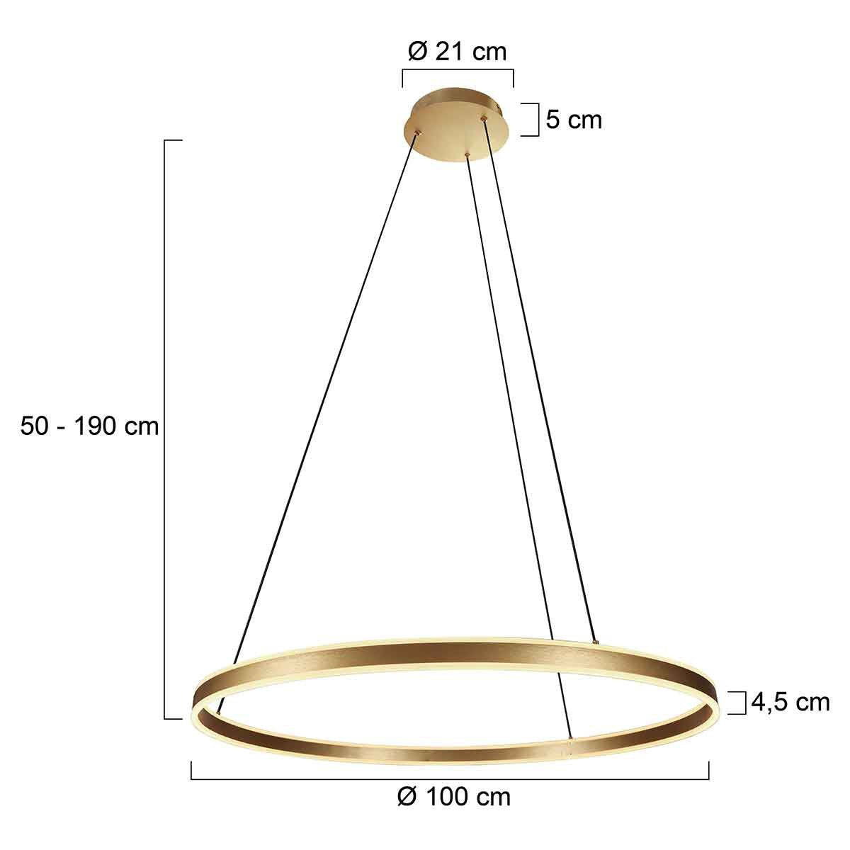 Steinhauer - hanglamp - Ringlux - goud - metaal - Ø 100cm - LED - 3676GO