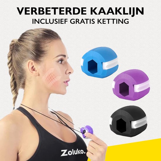 Zoluko Professionele Kaaklijn Trainer Set - Incl. Ketting en Opbergdoosjes - 3 Niveaus - Kaaktrainer Mannen en Vrouwen - Kaak trainer - Jawline Trainer - Jaw Trainer - Onderkin Trainer - Onderkin Afslanker