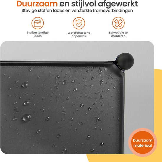 Goliving Opvouwbare Opbergkast - 24 Paar - 92 x 82 cm - Schoenenkast - Schoenenrek met Deuren - Schoenenbank - Zwart