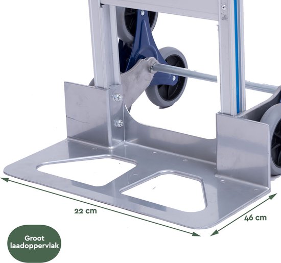 BRASQ Steekwagen Opvouwbaar Aluminium - Draagvermogen 150 KG - Steekkar - Traploper - Transportwagen - Trolley