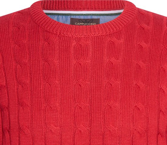 Cappuccino Italia - Heren Trui Adria Kabel - Rood - Maat M