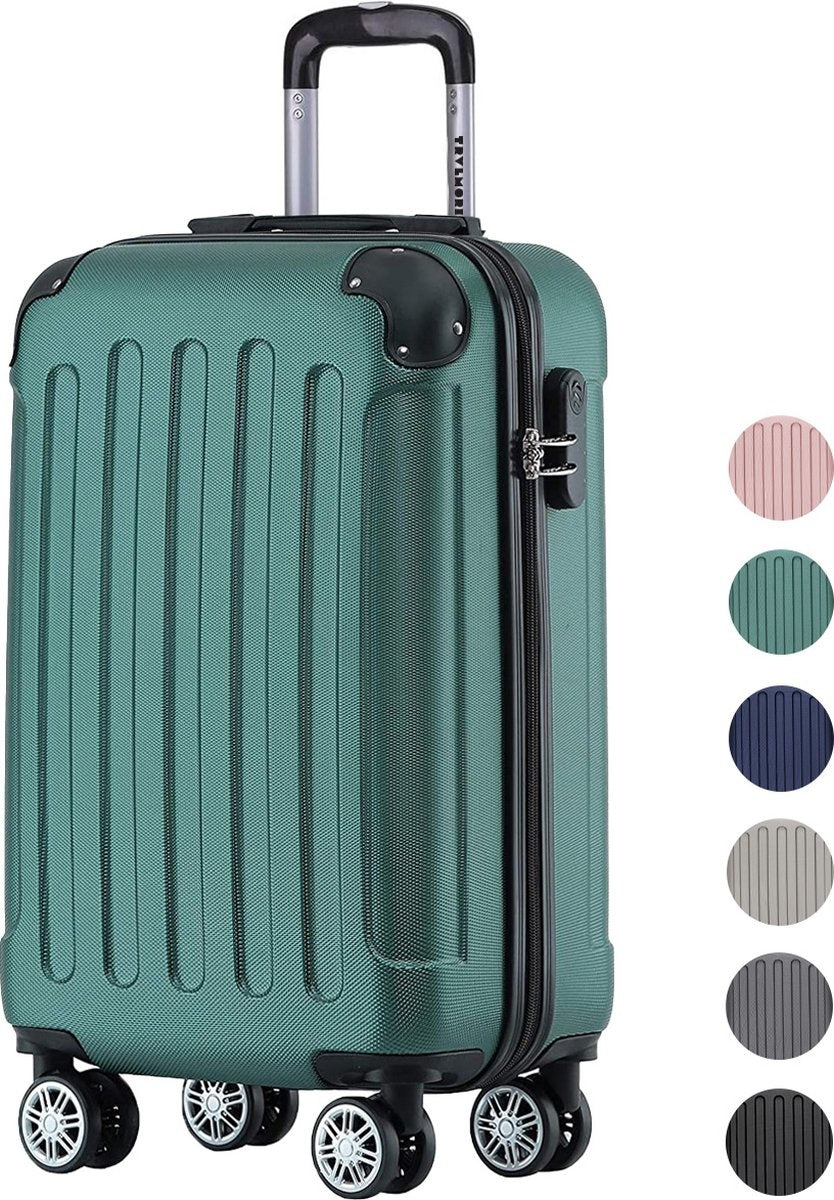 TRVLMORE Handbagage Koffer met Wielen - 54x36x20cm - 38L - Donkergroen