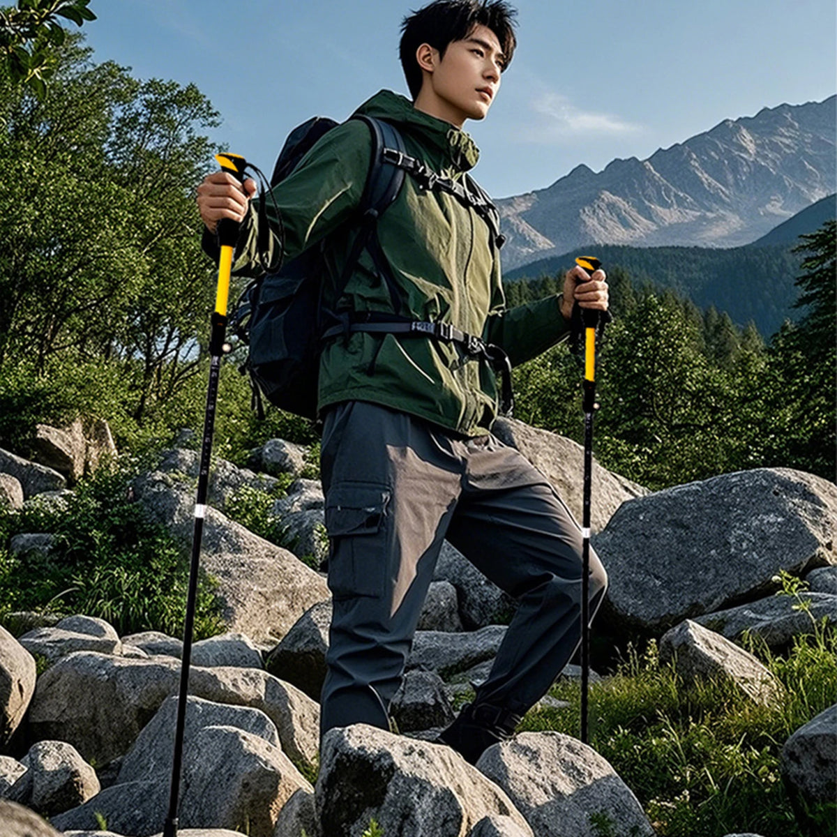 SUCOJIA Lichtgewicht Trekkingstokken Aluminium 7075 - Opvouwbaar - Antislipgreep - Voor Wandelen en Reizen
