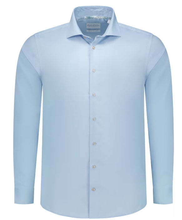 Twill BBO34F110-2083-2163 Shirt LS Wide Spread Boston Brothers - Lichtblauw - Maat 39