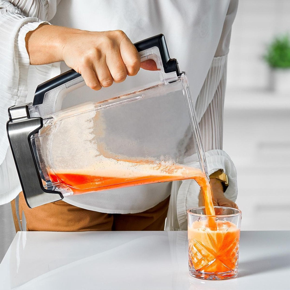 KitchenBrothers - Power Blender - 2000W - 2L - 8 standen/4 snelheden - Roestvrij staal