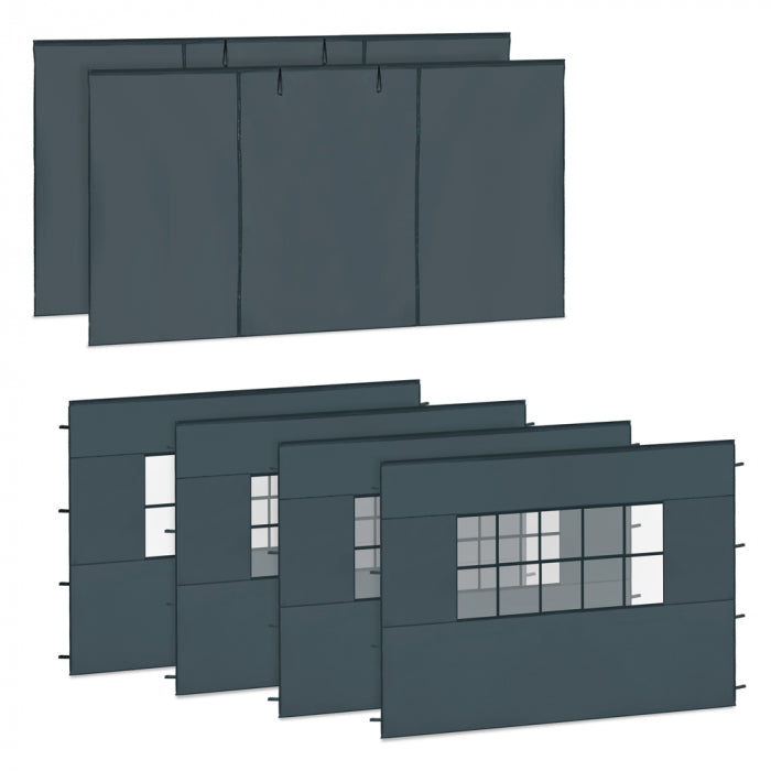 VONROC Zijwanden Set 6x4,5 m PT815AA - Grijs - 6 stuks
