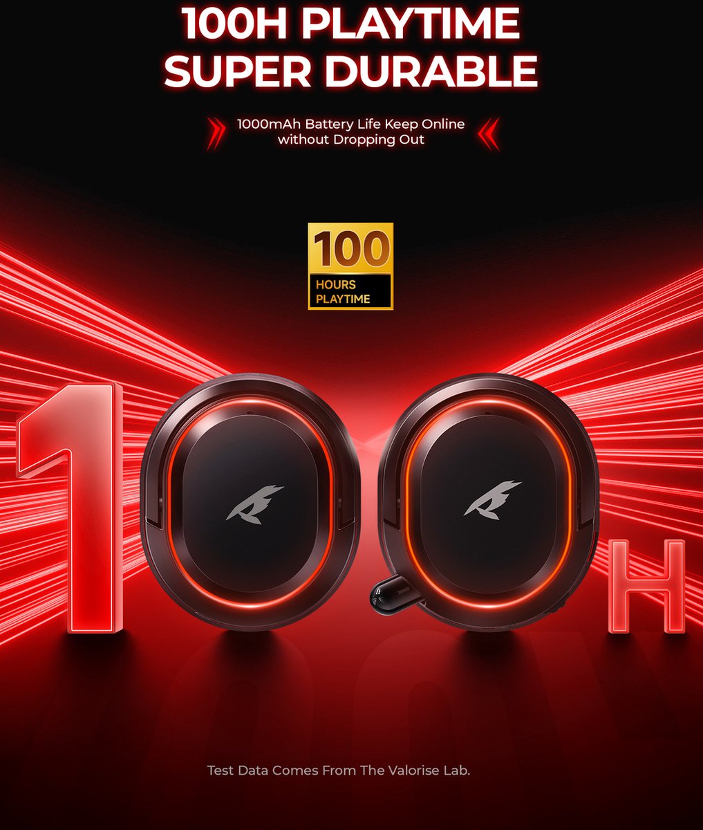 Valorise UG-08S Draadloze Gaming headset 2.4Ghz Zwart/Rood