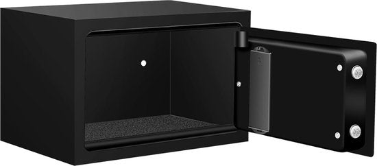 BRASQ Elektrische Kluis Zwart - 31x20x20 cm - Cijferslot - incl. Bevestigingsmateriaal - Geldkist - geldkluis - Geldkistje met cijferslot