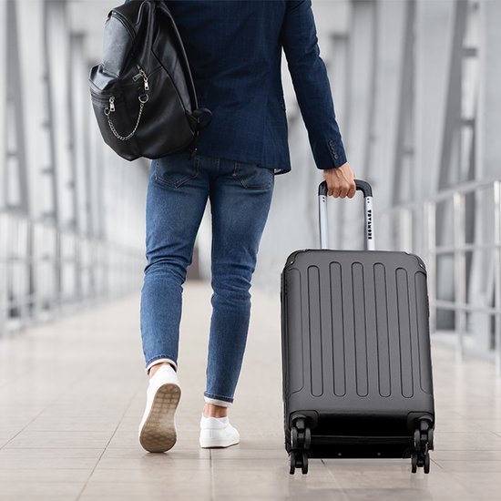 TRVLMORE Handbagage Koffer – 54x36x20 cm – 38L – Lichtgewicht & Sterk – Zwart – Geschikt voor Vliegtuigcabine