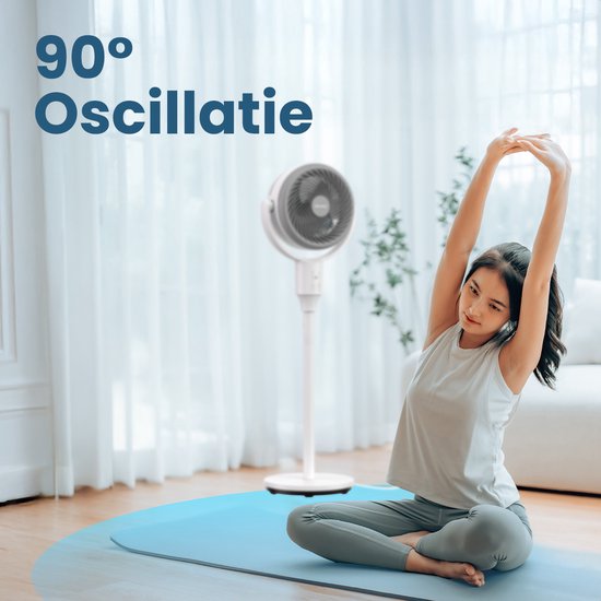 Auronic Statiefventilator - Staande Ventilator - Luchtkoeler - Vloer en tafelventilator - Omni - 3 Snelheden - Stille Ventilator - Fan - Met Afstandsbediening - Zwart