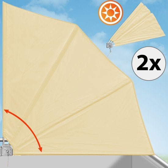 Deuba Balkonscherm tegen Ongewenste Blikken, Zonlicht en Wind 2 Stuks Beige