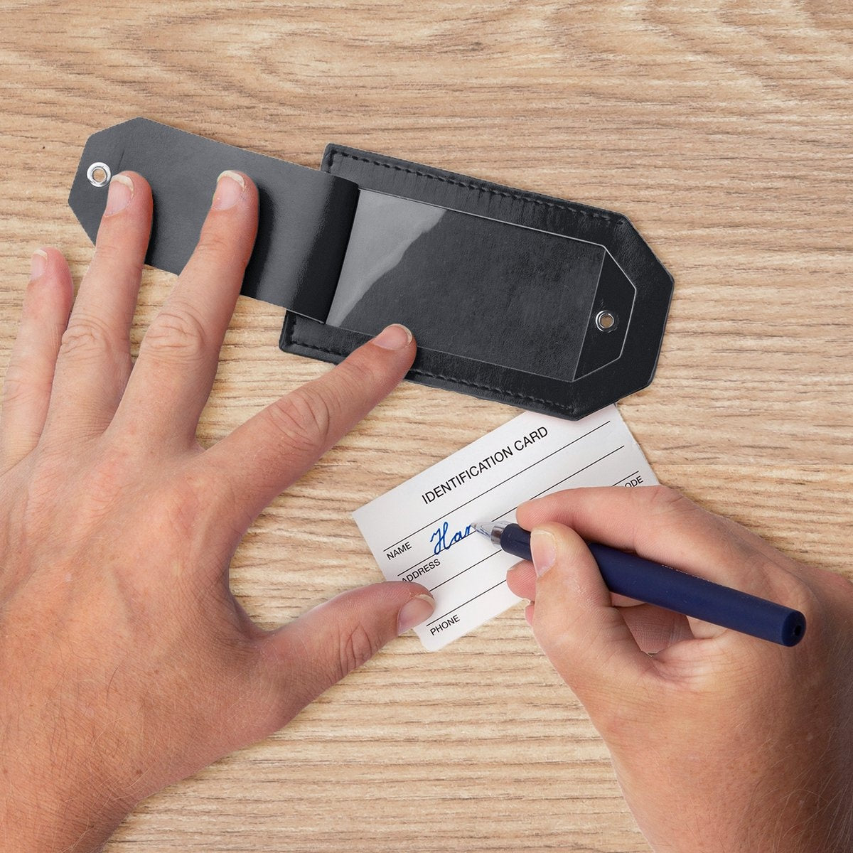 TRVLMORE Kofferlabel - Leer - Voor Koffers en Tassen - 4 Stuks - Zwart