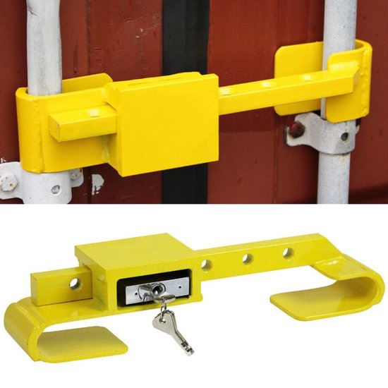 All Ride Containerslot 5KG - Container- en Trailerslot - Verstelbaar 23 tot 43 CM - Gehard Staal - Incl. 3 Reserve Sleutels - Geel