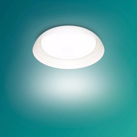 Philips Fleta plafondlamp - Ultra Efficiënt - SceneSwitch lichttechnologie - 10W - Warmwit licht - Wit design - Bespaar op energiekosten