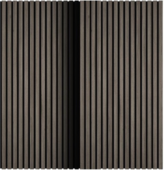 tectake® Akoestische Panelen - Set van 4 - Akoestisch Wandpaneel - 50 x 110 cm - 2,2 m² - Wandpanelen met Aanpasbare Grootte - Lattenwand van MDF en Houtfineer - Geluidsisolatie - Stijlvolle Wanddecoratie - Eenvoudige Montage - Eiken Grijs