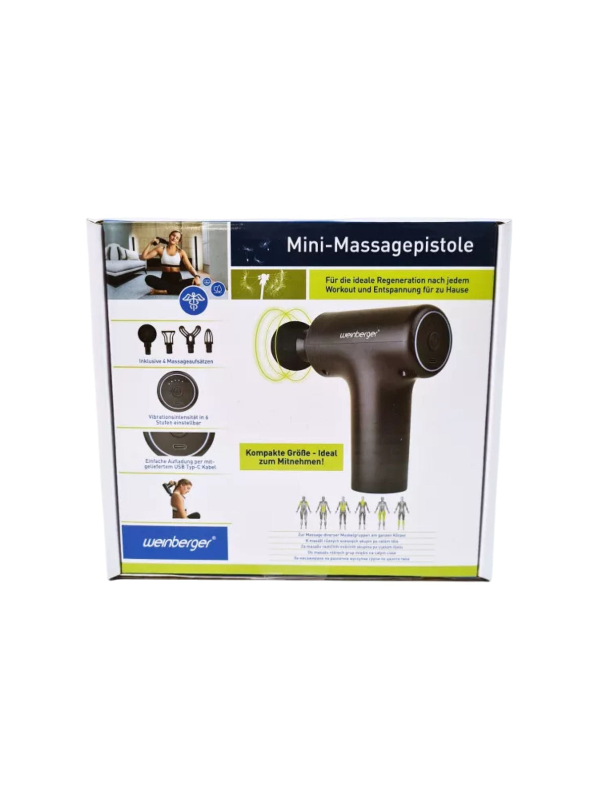 Weinberger mini massagepistool - 6 intensiteitsstanden - circa 11,3 × 13,6 × 5,1 cm